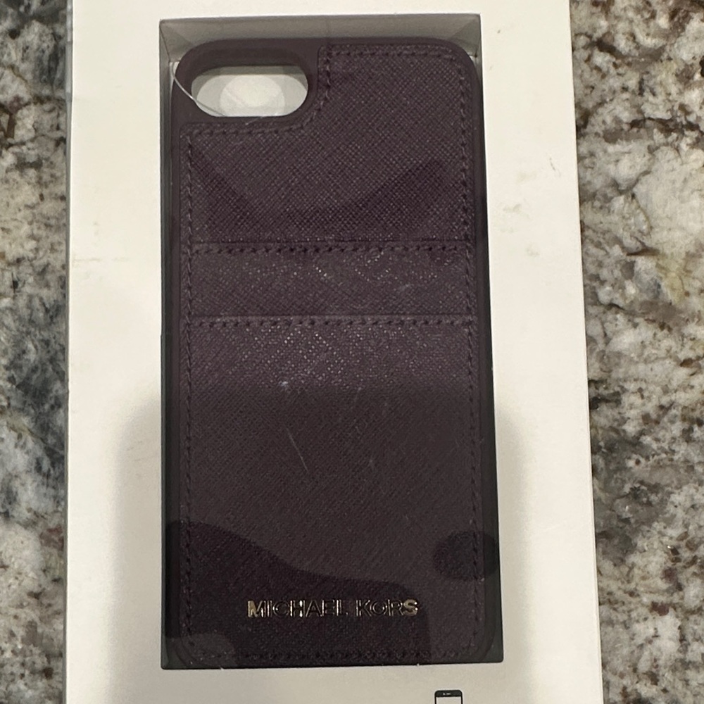 Michael Kors Plum Phone Case with Card Slots